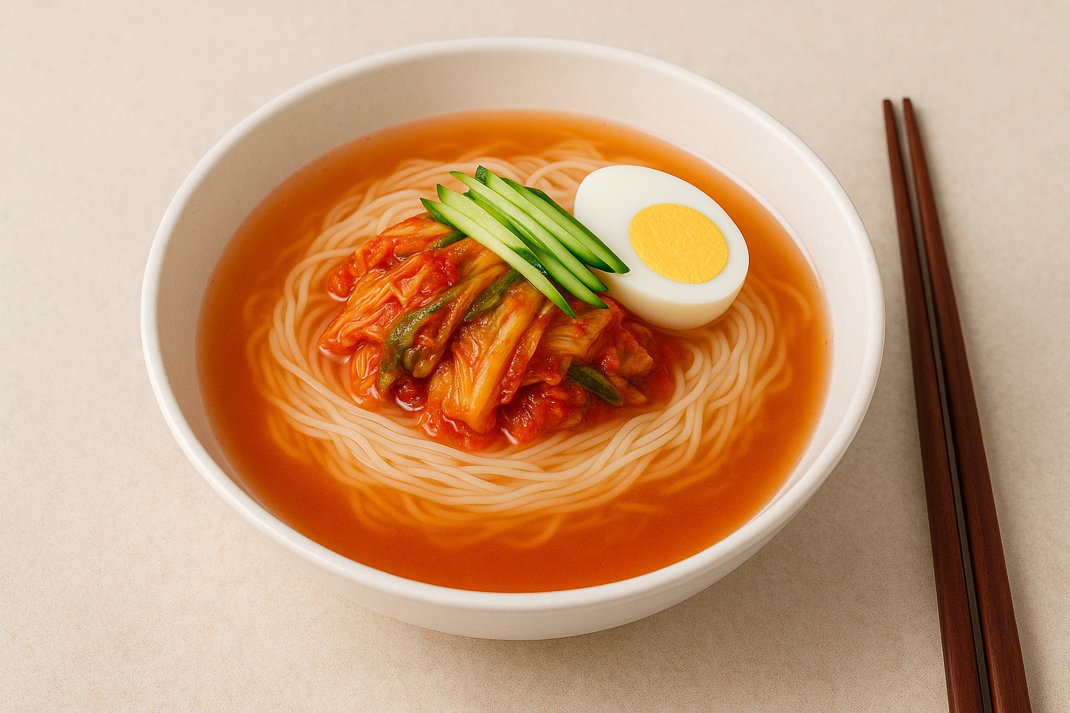 여름철 별미: 덤벙김치 냉국수