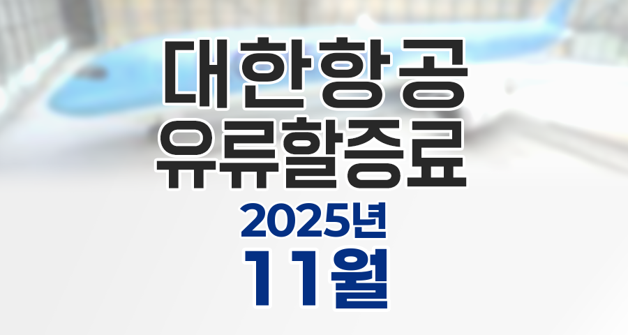 대한항공 2025년 11월 유류할증료 안내 및 전월 대비 변동사항