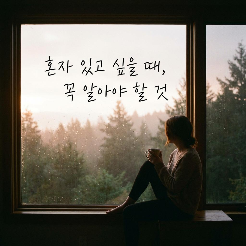 혼자 있고 싶을 때, 꼭 알아야 할 것