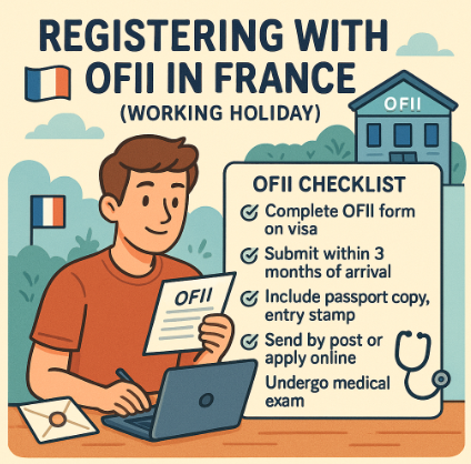 프랑스 워홀 OFII 등록하는 모습