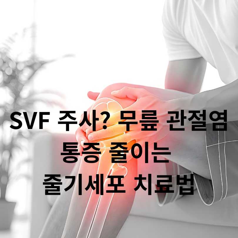 SVF 주사? 무릎 관절염 통증 줄이는 줄기세포 치료법