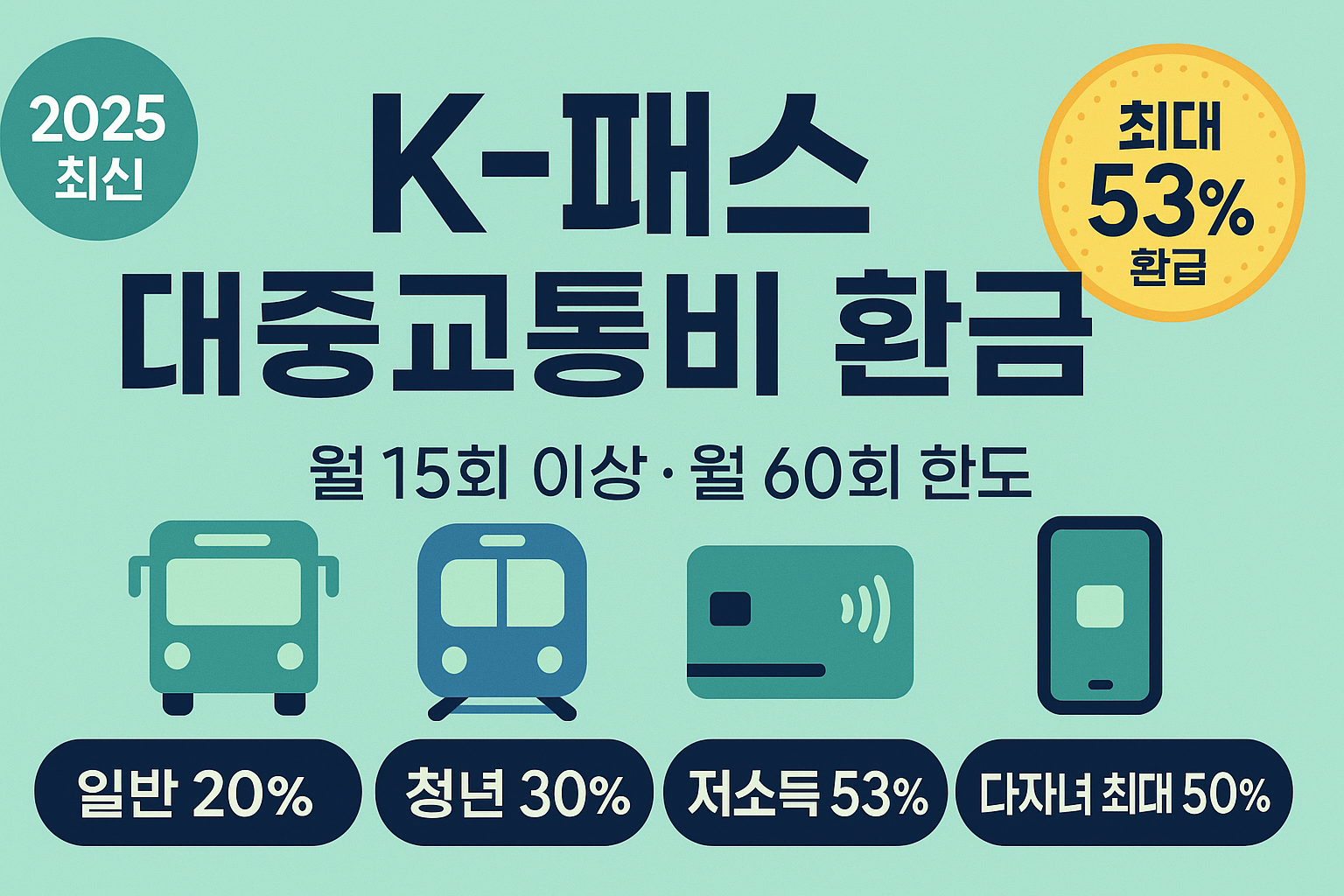 대중교통비 환급 지원 K-패스 완벽 가이드