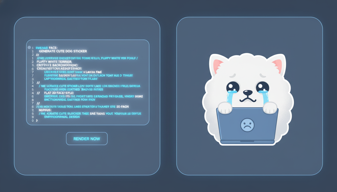 챗지피티 프롬프트 입력창과 AI가 생성한 강아지 이모티콘 비교 이미지
