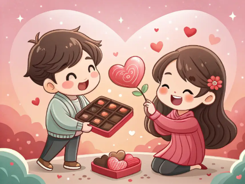 발렌타인데이-초콜릿-남녀
