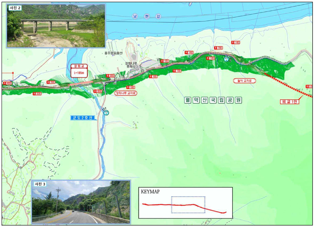 제천 수산~단양 단성 도로건설공사 계획노선도
