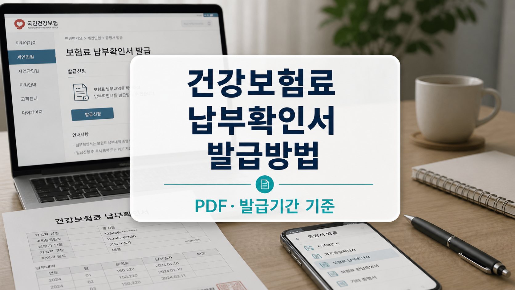건강보험료 납부확인서 발급방법|PDF·팩스·발급기간 선택 기준