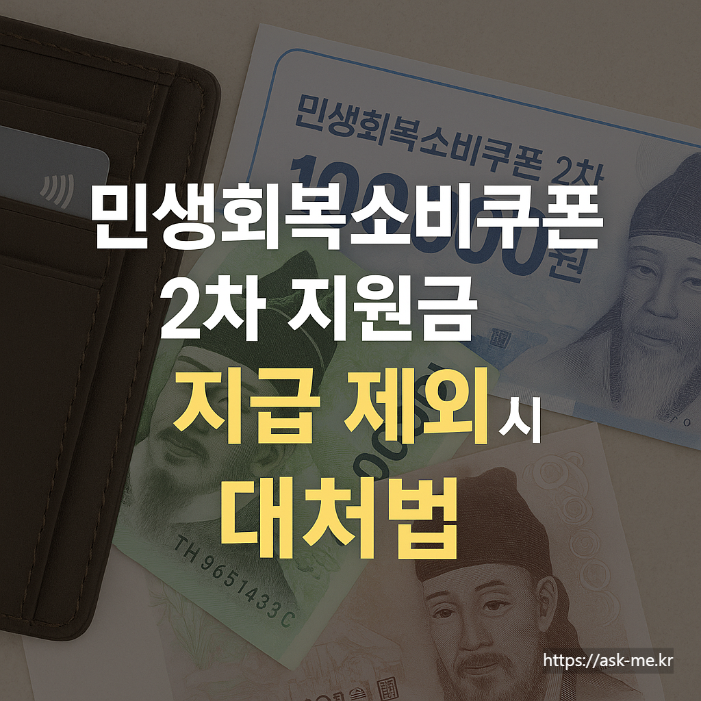 민생회복소비쿠폰 2차 지원금 지급 제외 시 대처법