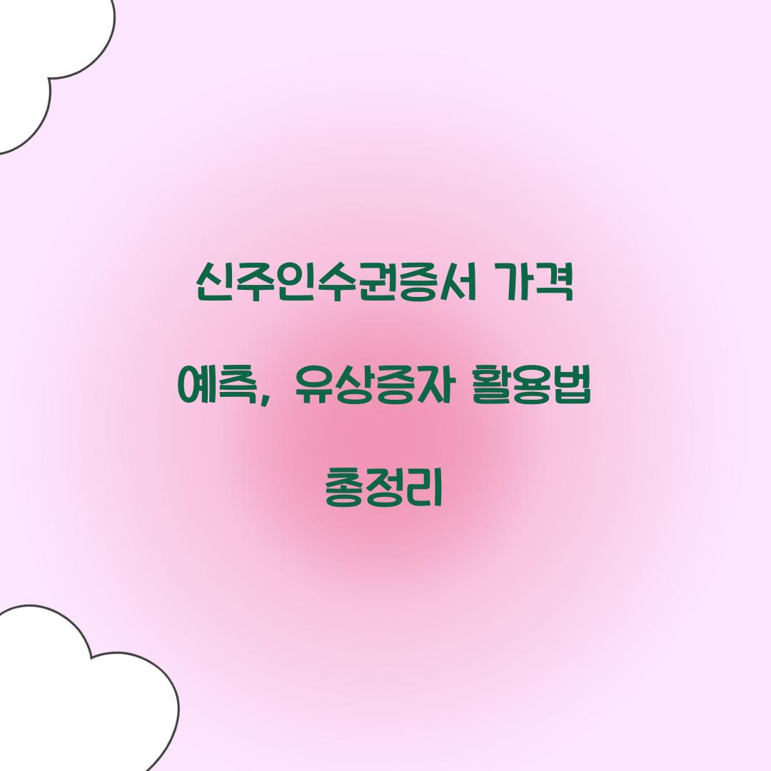 신주인수권증서 가격 예측