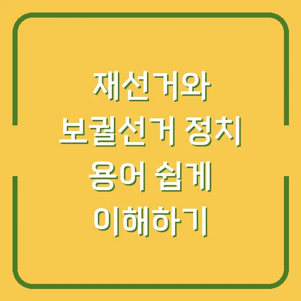 재선거와 보궐선거 정치 용어 쉽게 이해하기