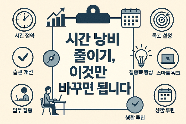 시간 낭비 줄이기, 이것만 바꾸면 됩니다