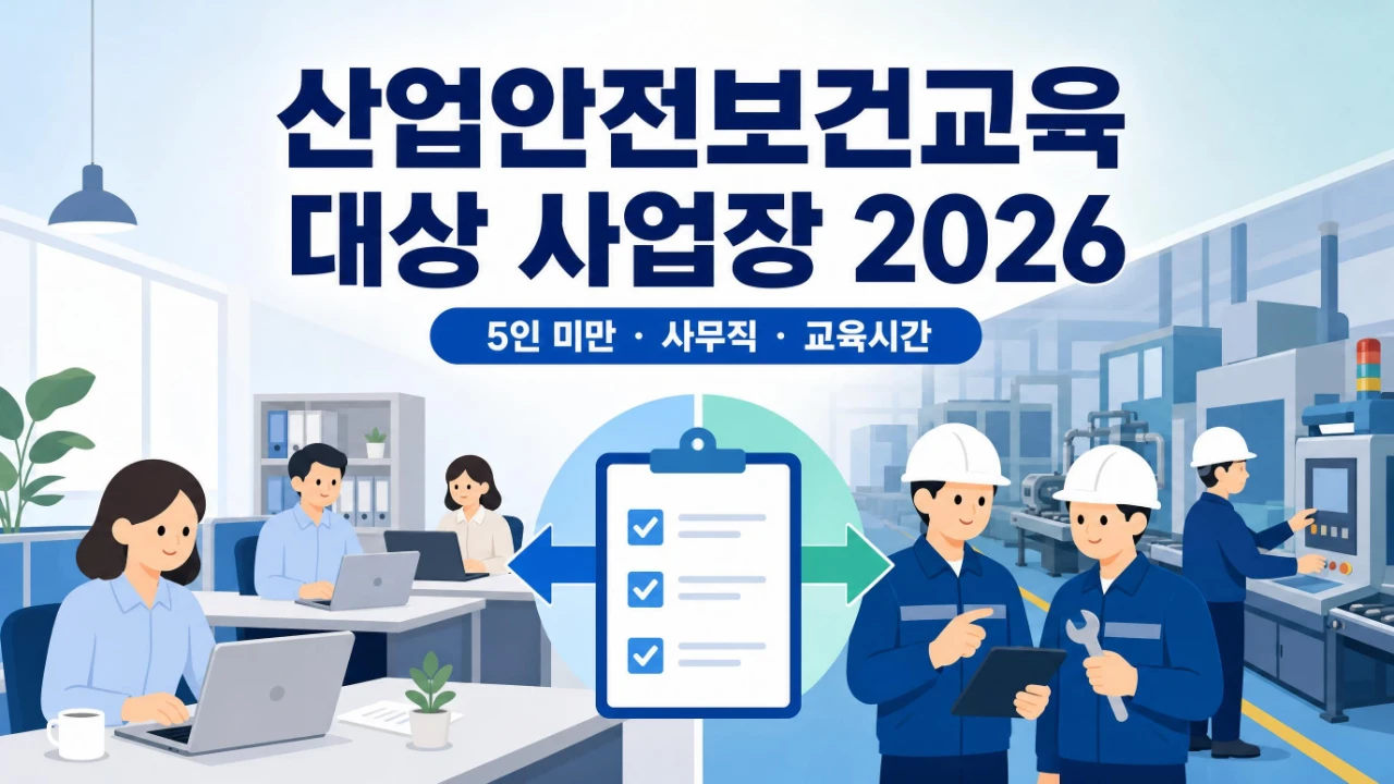2026 산업안전보건교육 대상 사업장 5인 미만 사무직 기준