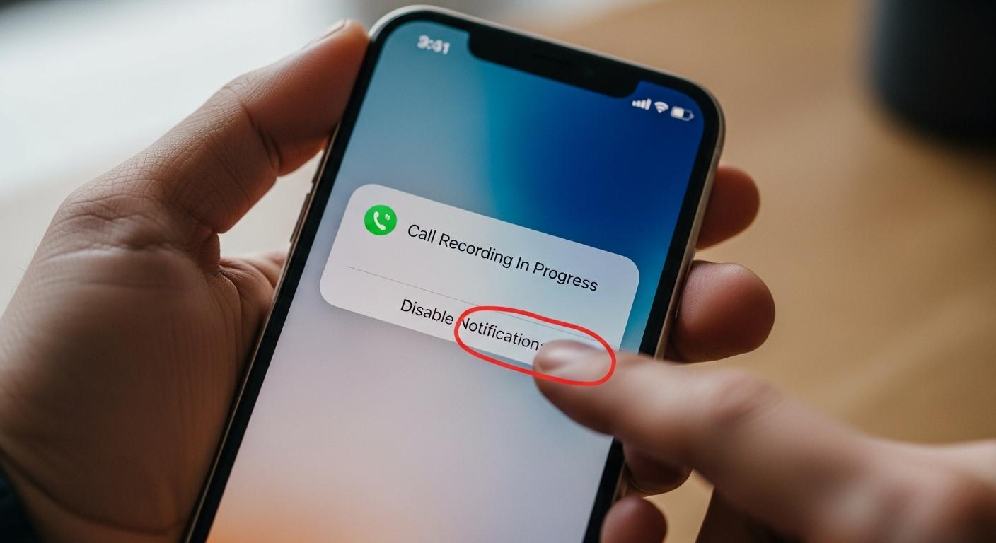 아이폰 통화녹음 알림 해제
