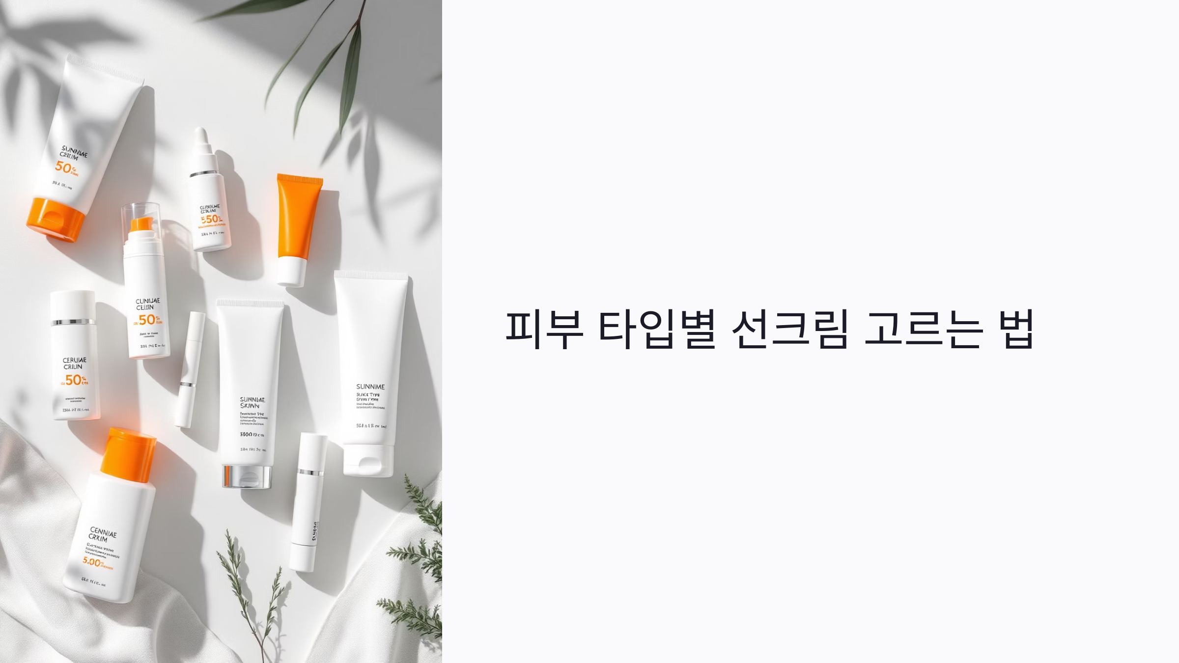 피부 타입별 선크림 고르는 법: 지성·건성·여드름 맞춤 가이드