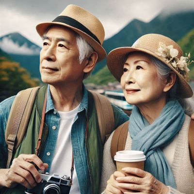 여행하는 연금생활자 노부부