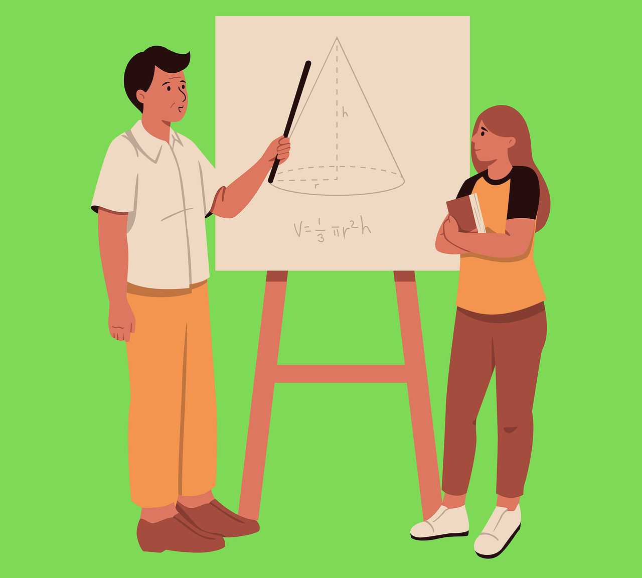 수학이 어렵고 슬럼프에 빠진 학생과 그 학생을 가르치는 선생님의 모습