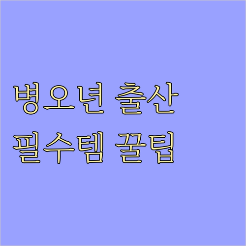 병오년 출산 준비물 체크리스트와 시기..