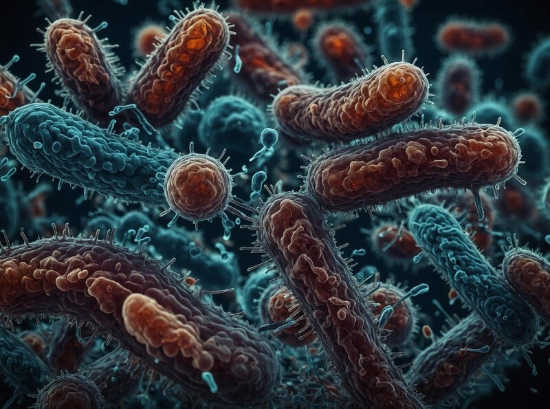 지렁이처럼 둥글고 기다랗게 생긴 세균들