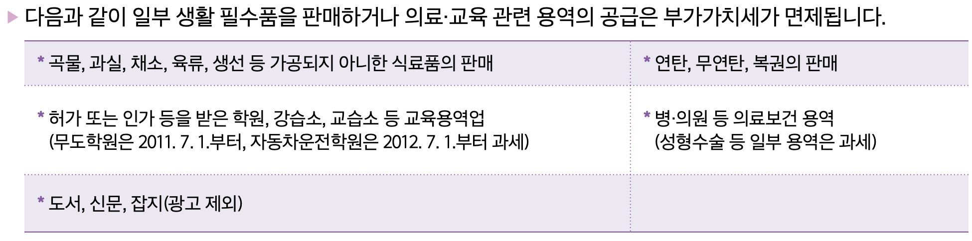 면세사업 목록