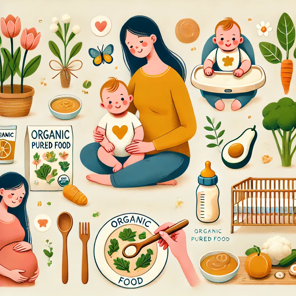 임산부와 아이를 위한 유기농 식품에 대한 사진