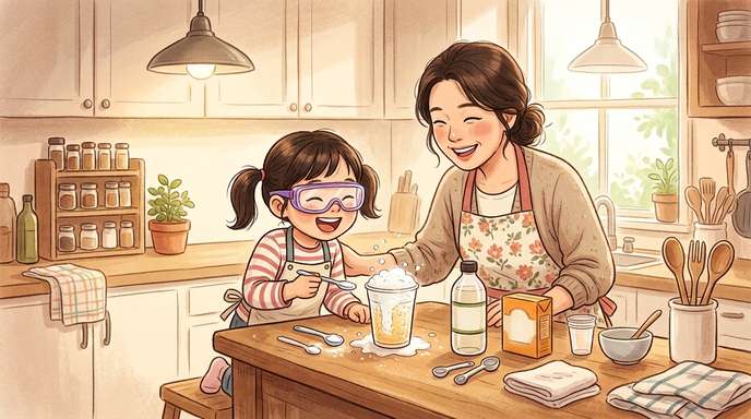 부모와 아이 집에서 과학 실험