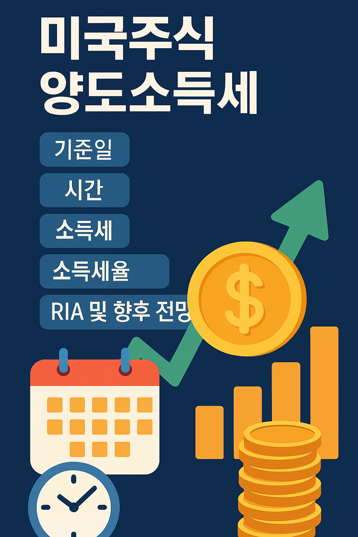 미국주식 양도소득세 기준일, 시간, 금액, 소득세율, 종합소득세 반영, RIA 및 향후 전망