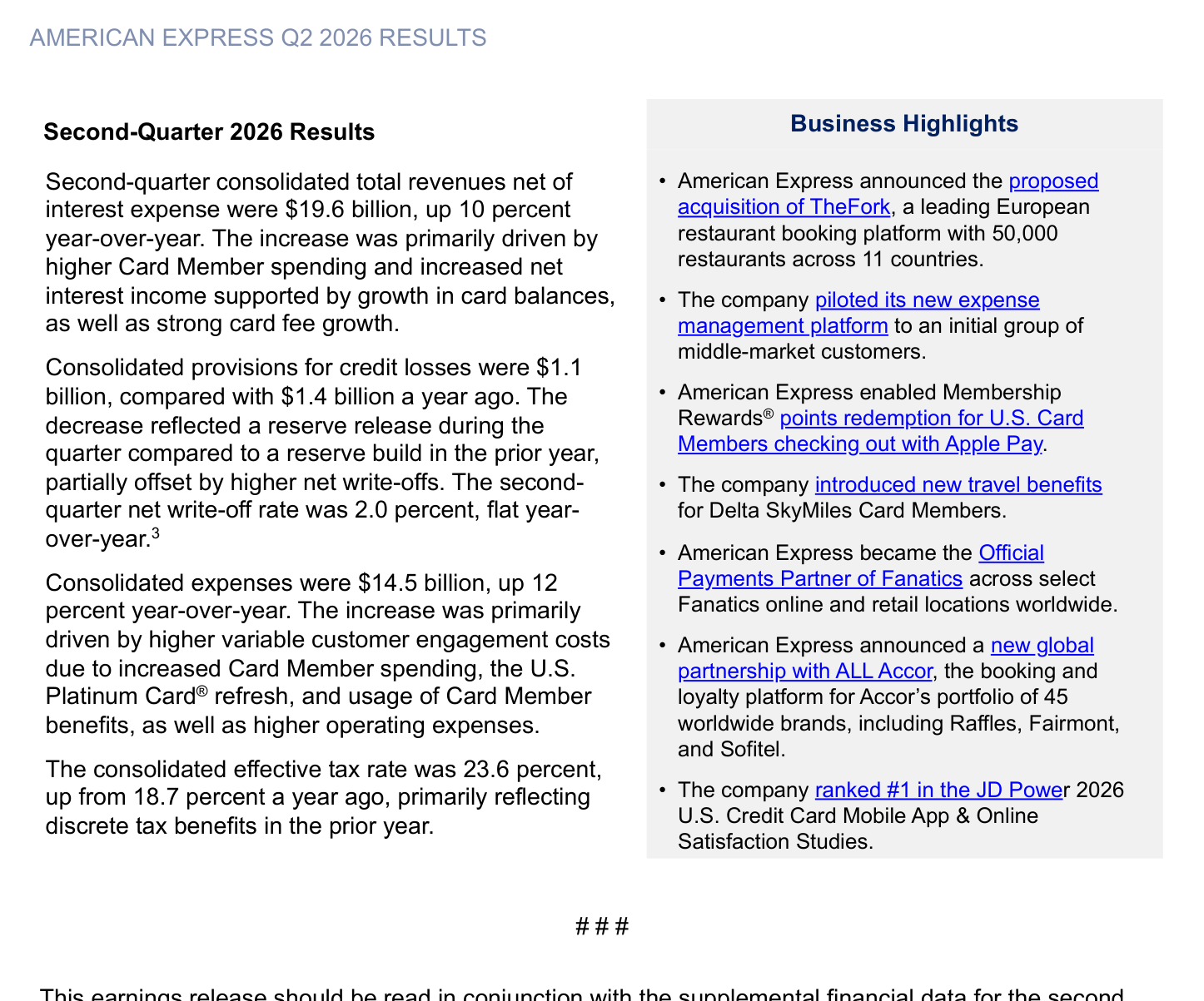 The company's own account of why provisions fell