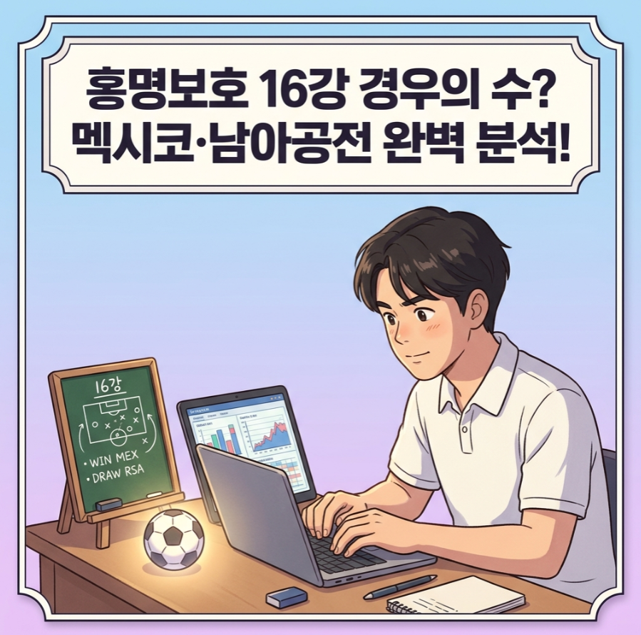 홍명보호 월드컵 조별리그 2차전과 3차전 대진 승점을 정밀 분석하는 축구 팬
