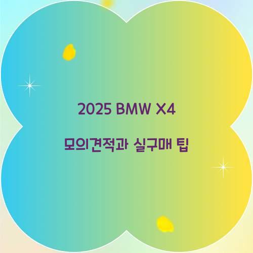 2025 BMW X4 모의견적