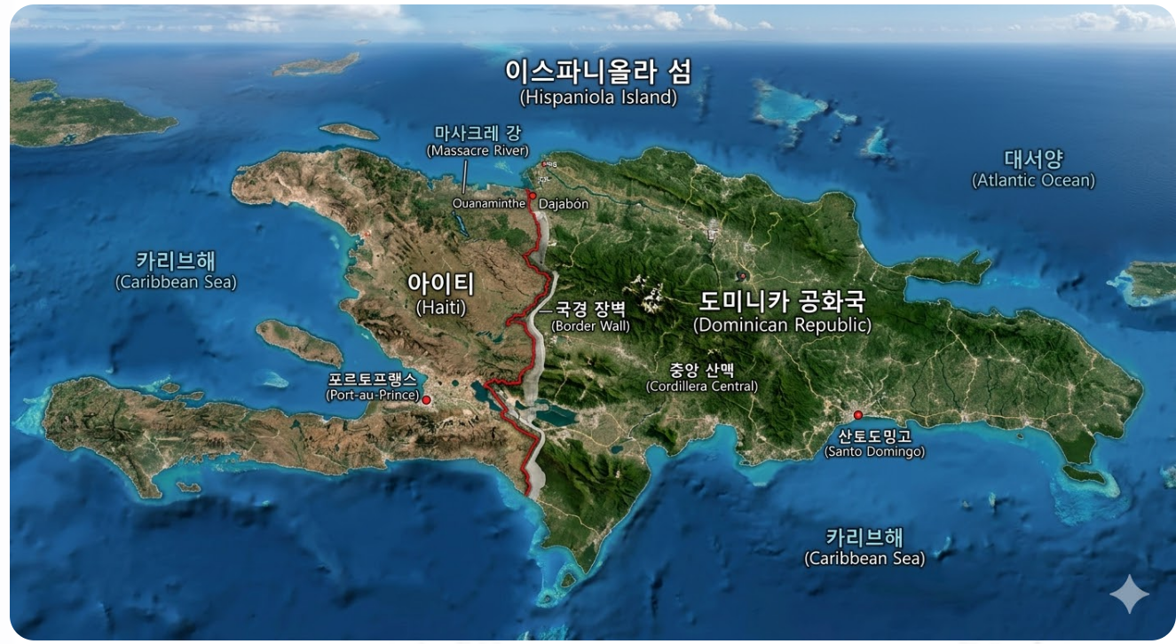 도미니카, 아이티 공화국, 이스파니올라섬 한지붕 두가족의 관계, 차이, 역사