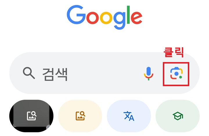 검색창에 카메라 모양 보임