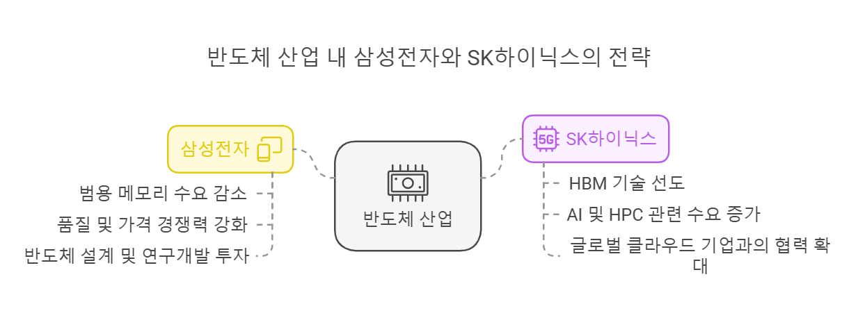 반도체 산업 내 삼성전자와 SK하이닉스의 전략