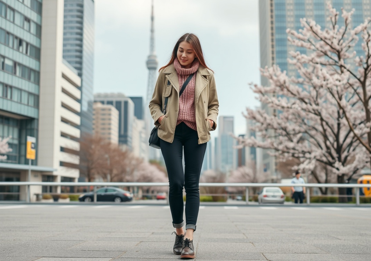 3월 도쿄일본여행 옷차림 이미지입니다.
