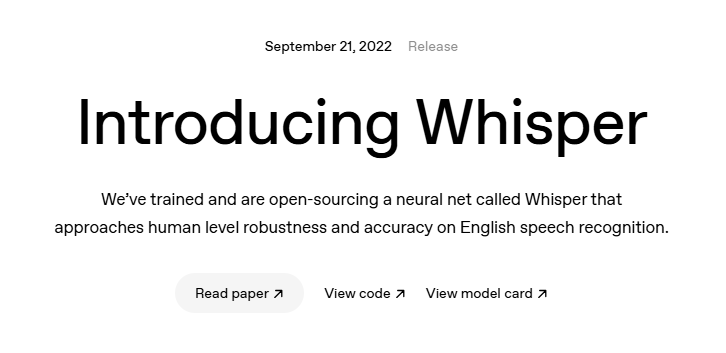 OpenAI 위스퍼