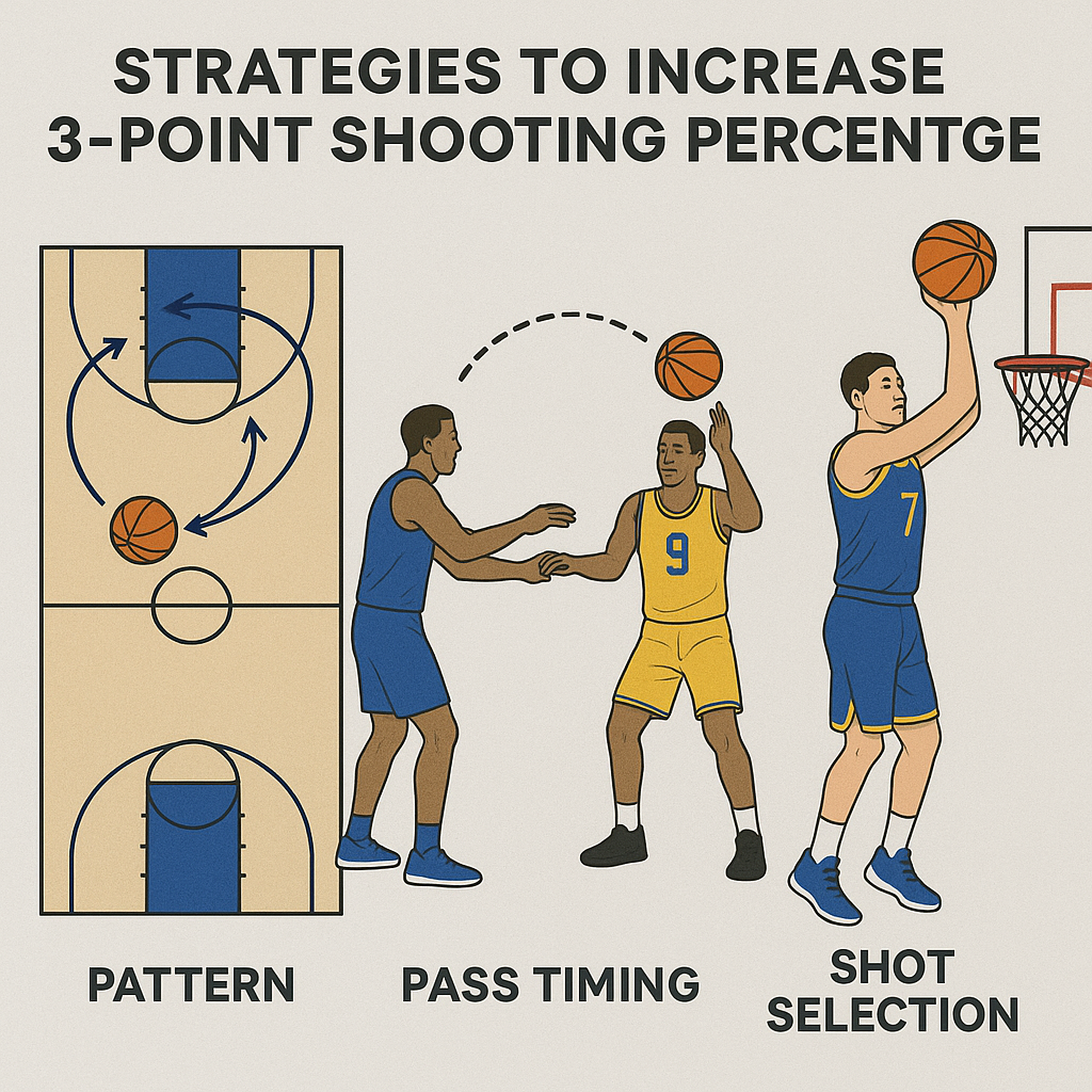 Visual strategies to improve 3-point shooting: pattern design, pass timing, and shot selection in basketball