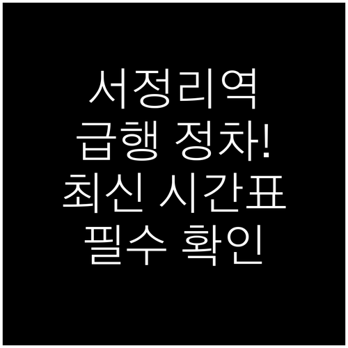 평택 서정리역 1호선 급행 시간표와 ..