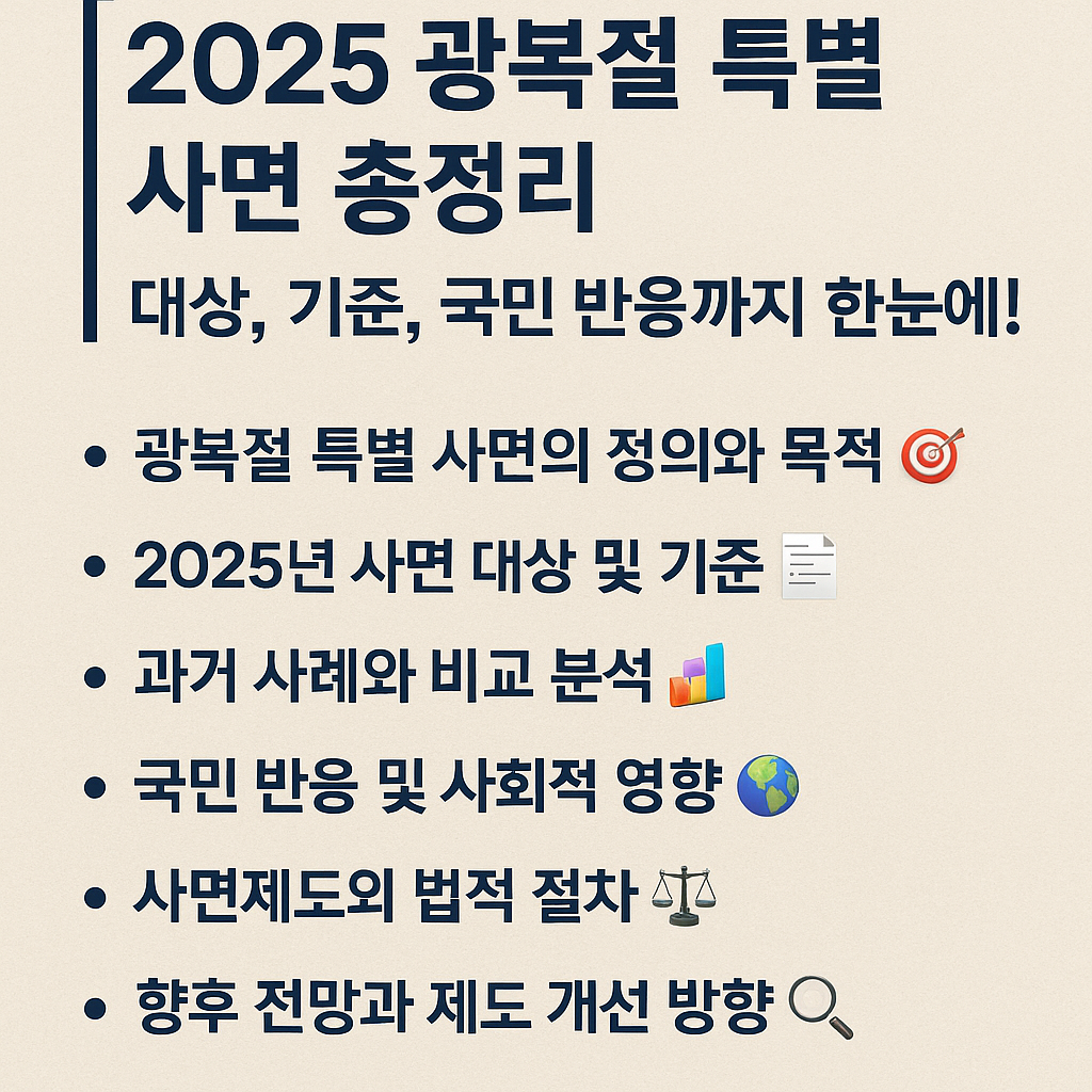 광복절 특별 사면 내용 정리