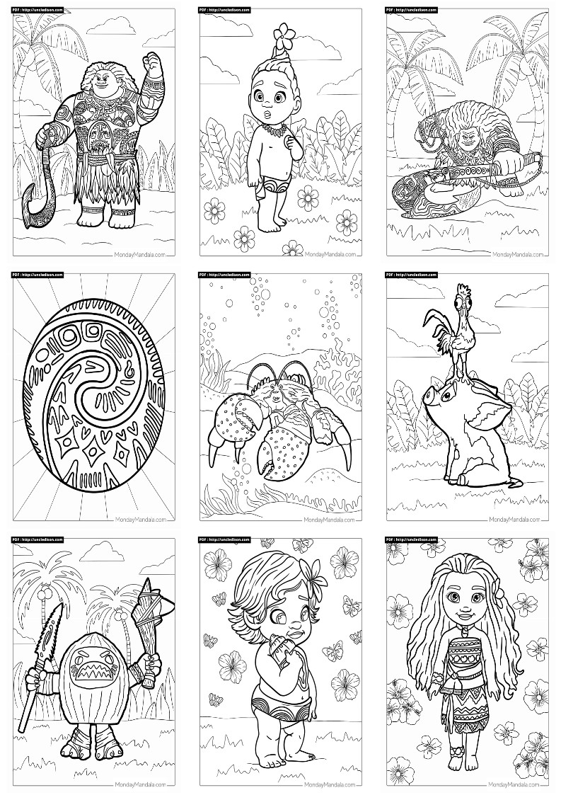 모아나 색칠공부 디즈니 도안