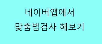 네이버 맞춤법 띄어쓰기 검사기 바로가기 안내_19