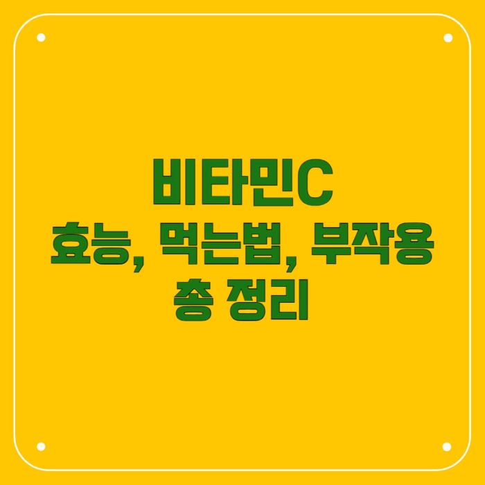 피부부터 피로까지? 비타민C 효능과 복용법 한눈에 정리