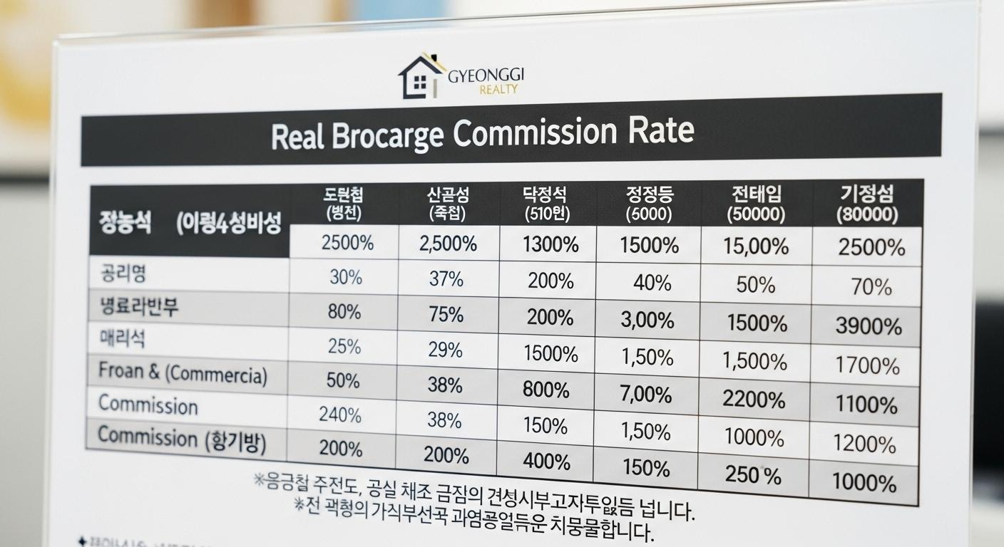 경기도 부동산 중개보수 요율표