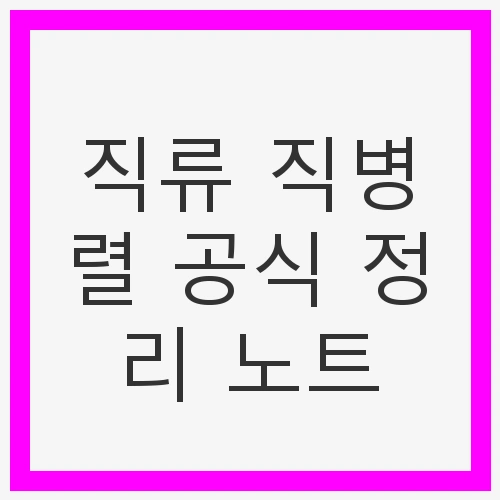 직류 직병렬 공식 정리 노트