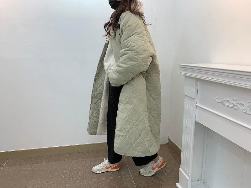 여성롱패딩 도톰 양털 누빔패딩 깔깔이 퀄팅패딩