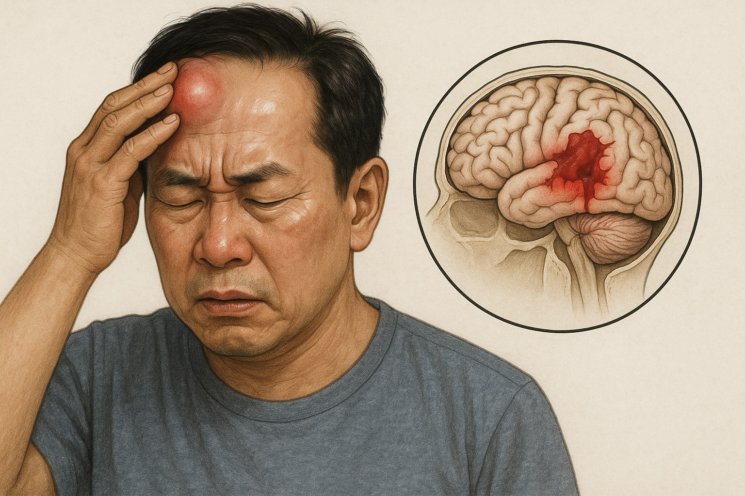 머리 혹과 뇌출혈