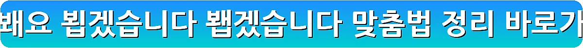뵈요 봬요 뵙겠습니다 봽겠습니다 맞춤법 정리_10