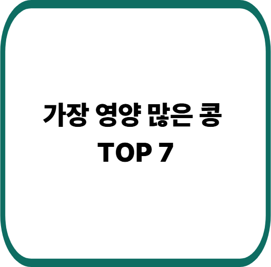 콩 종류 영양 순위 TOP 7 : 단백질과 건강 효능 총정리