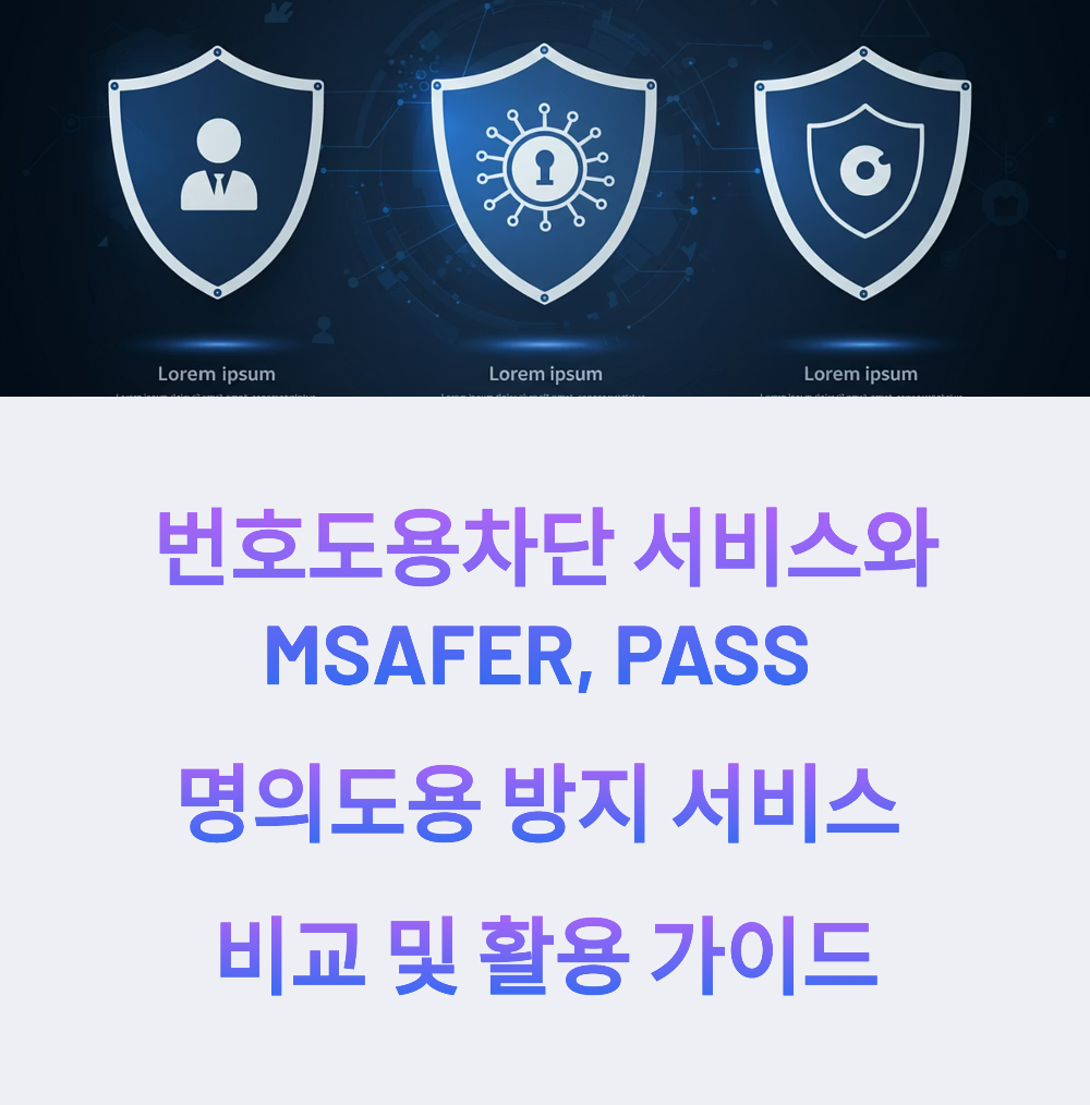 번호도용차단 서비스와 MSAFER, PASS 명의도용 방지 서비스 비교 및 활용 가이드