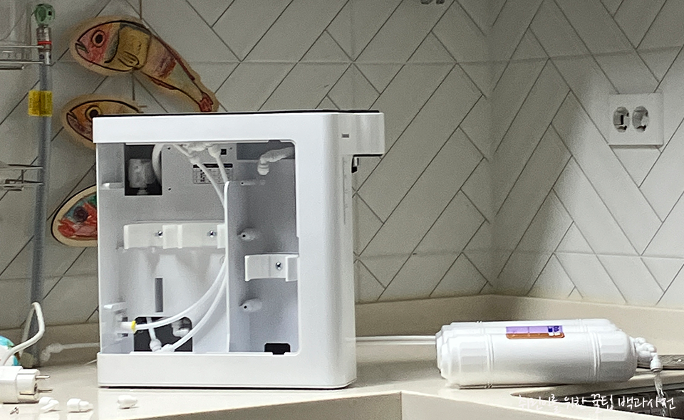 [리뷰] 미니 직수 알칼리수 정수기 렌탈 구매 추천! - 한우물정수기 내부