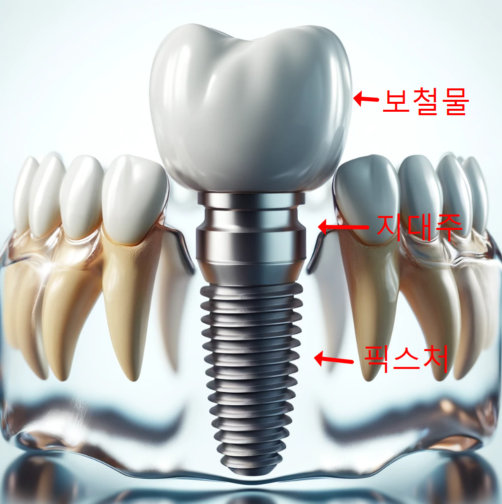 임플란트-구성요소-보철물지대주픽스처-사진
