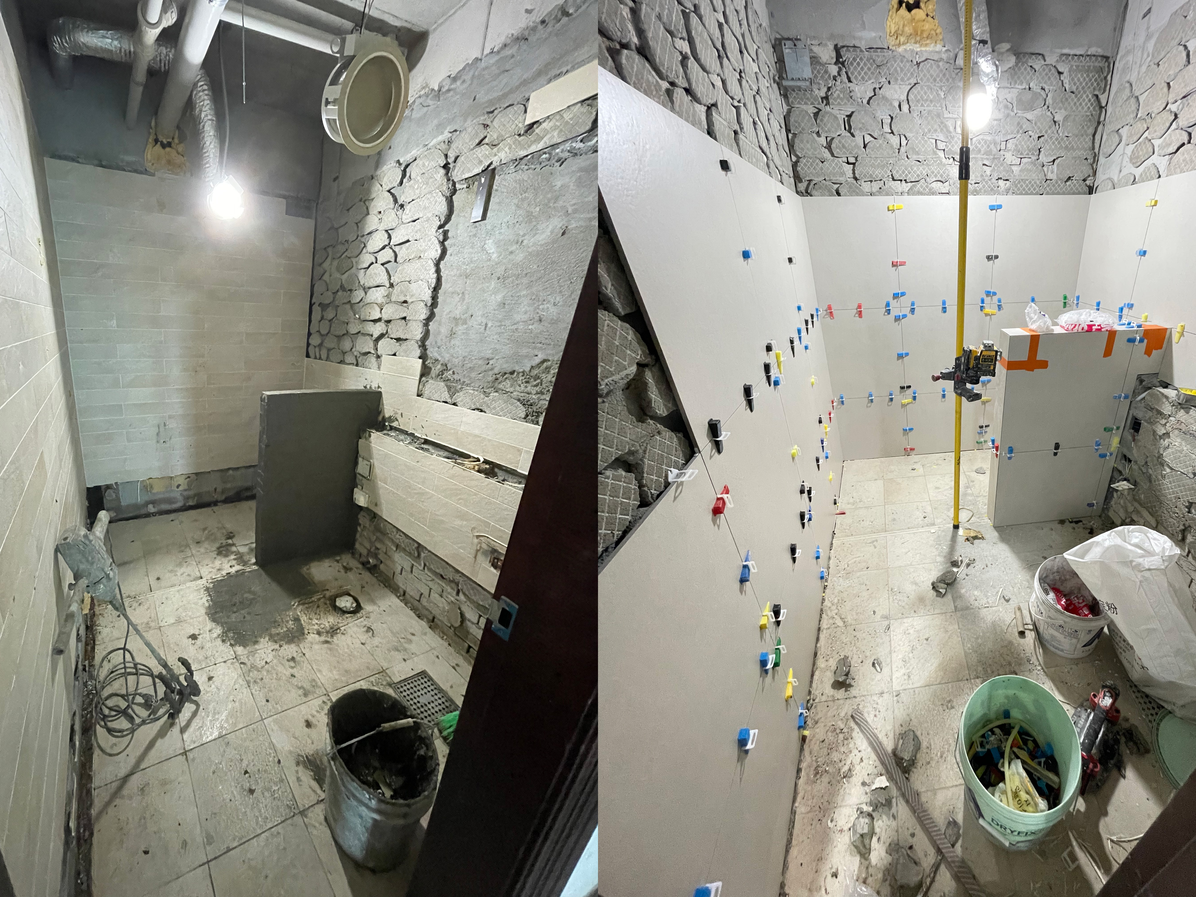 반셀프인테리어, 인테리어, 욕실, 욕실리모델링, 을지로, 굿세라믹, 조적세면대, 수전, 샤워파티션, SMC천정, 아메리탄스탠다드, 투피스변기, 복합플랩장, 인테리어업체, 시공업체, 비포앤에프터, 철거