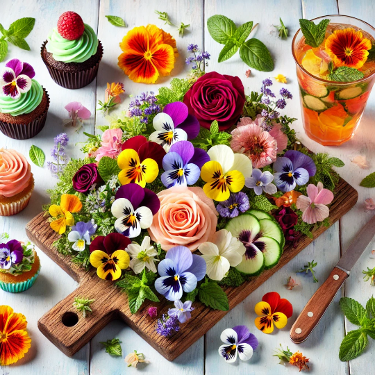 식용 꽃 디저트